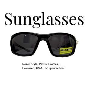 Razor Style Sporty Sunglasses, Plastic Frames, Polarized Lenses, UVA-UVB Protect